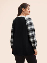 Women's Sweatshirt Plaid Size M Cotton Relaxed Fit 7