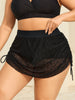 Women's Swim Bottoms Black Size M Lace Adjustable Coverage 0