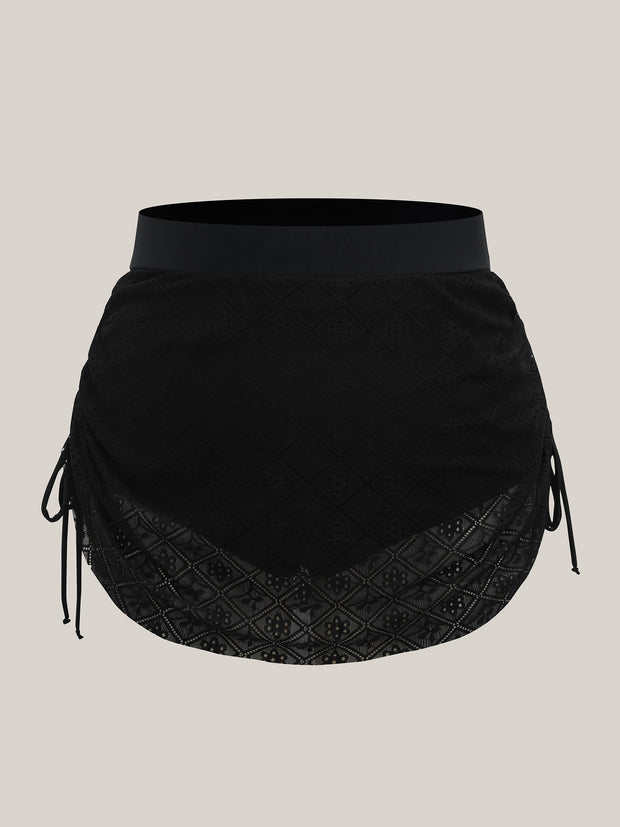 Women's Swim Bottoms Black Size M Lace Adjustable Coverage 6