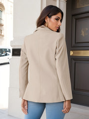 Women's Tailored Blazer with Suede-Look Finish – Elegant Workwear and Casual Chic