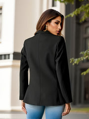 Women's Tailored Blazer with Suede-Look Finish – Elegant Workwear and Casual Chic