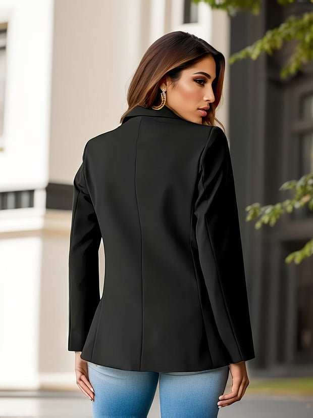 Women's Tailored Blazer with Suede-Look Finish – Elegant Workwear and Casual Chic