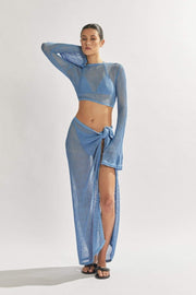 Women's White Sarong Dress with Backless Design and Flare Sleeves – Perfect for Summer Beach and Casual Events
