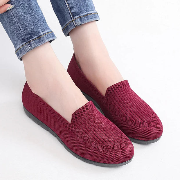 Women's White Sneakers - Orthopedic Mesh Walking Shoes with Arch Support and Non-Slip Soles, Best Walking Shoes for Women
