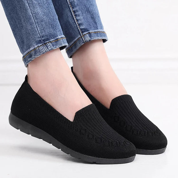 Women's White Sneakers - Orthopedic Mesh Walking Shoes with Arch Support and Non-Slip Soles, Best Walking Shoes for Women
