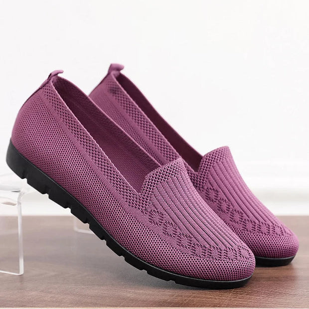 Women's White Sneakers - Orthopedic Mesh Walking Shoes with Arch Support and Non-Slip Soles, Best Walking Shoes for Women