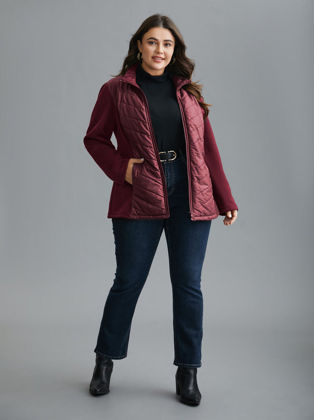 Women's Zipper Coat Black Size M Polyester 1