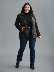 Women's Zipper Coat Black Size M Polyester 5