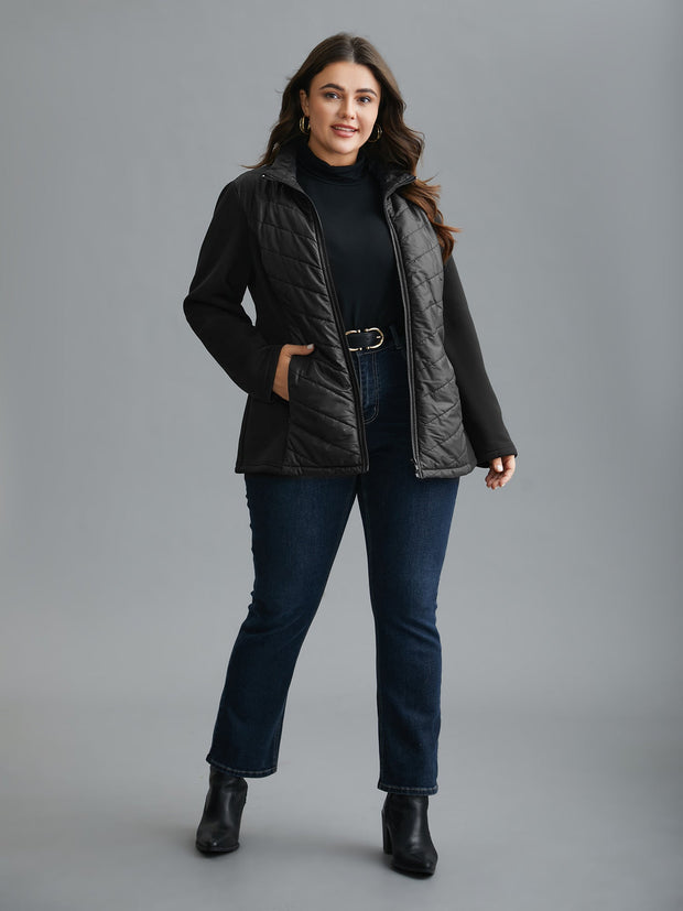 Women's Zipper Coat Black Size M Polyester 5