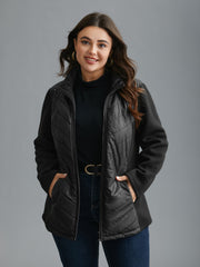 Women's Zipper Coat Black Size M Polyester 6