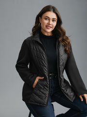 Women's Zipper Coat Black Size M Polyester 7
