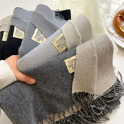 Ursula Ultra Soft Faux Cashmere Scarf with Reversible Design and Elegant Fringes-Cramta