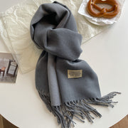 Ursula Ultra Soft Faux Cashmere Scarf with Reversible Design and Elegant Fringes-Cramta