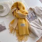 Ursula Ultra Soft Faux Cashmere Scarf with Reversible Design and Elegant Fringes-Cramta