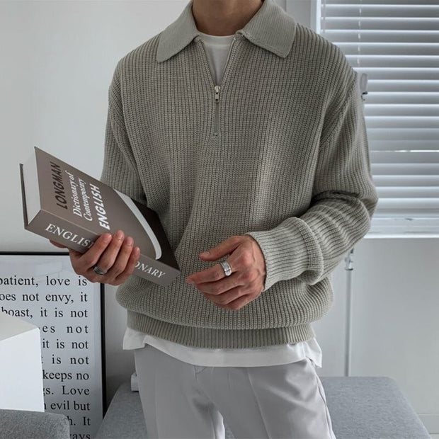 Pull Homme Half Zip Simon - Simple Elegance and Absolute Comfort-Cramta