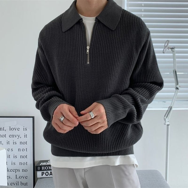 Pull Homme Half Zip Simon - Simple Elegance and Absolute Comfort-Cramta