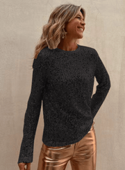 BellaModa Sequined Blouse - Add a Touch of Sparkling Elegance to Your Evenings-Cramta