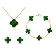 Frida Clover Jewelry Set – Classic Elegance with Necklace, Bracelet, and Earrings for an Unforgettable Style-Cramta