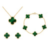 Frida Clover Jewelry Set – Classic Elegance with Necklace, Bracelet, and Earrings for an Unforgettable Style-Cramta