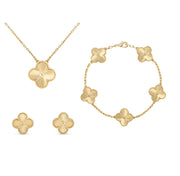 Frida Clover Jewelry Set – Classic Elegance with Necklace, Bracelet, and Earrings for an Unforgettable Style-Cramta