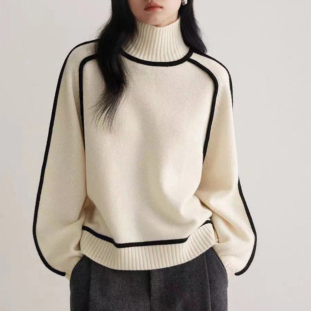 Valmira Turtleneck Sweater – Cozy Ribbed Knit for Effortless Everyday Elegance-Cramta