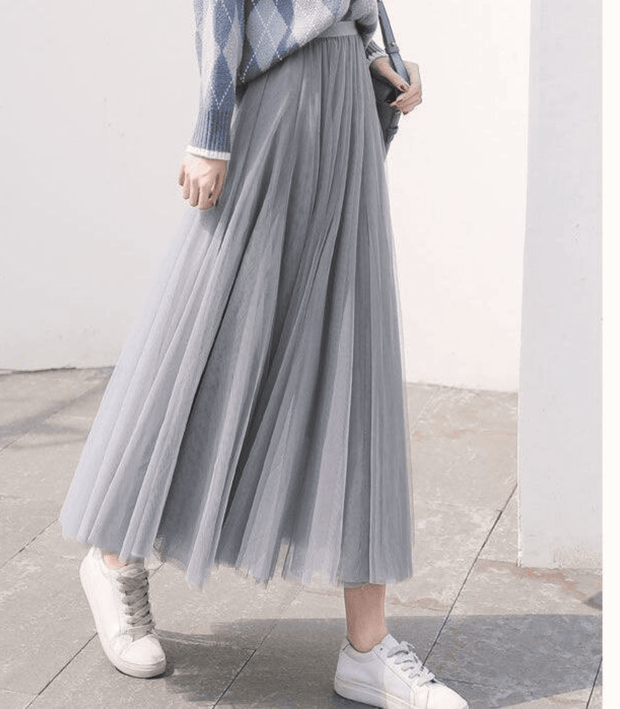 Elegant Long High-Waisted Skirt – Flattering Fit Perfect for All Occasions-Cramta
