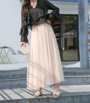 Elegant Long High-Waisted Skirt – Flattering Fit Perfect for All Occasions-Cramta
