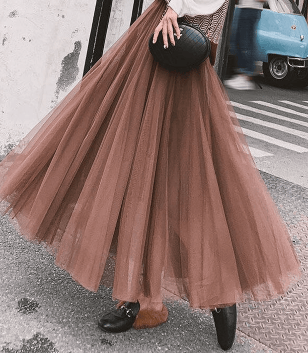 Elegant Long High-Waisted Skirt – Flattering Fit Perfect for All Occasions-Cramta