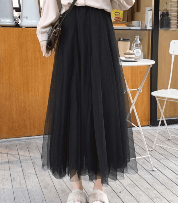 Elegant Long High-Waisted Skirt – Flattering Fit Perfect for All Occasions-Cramta