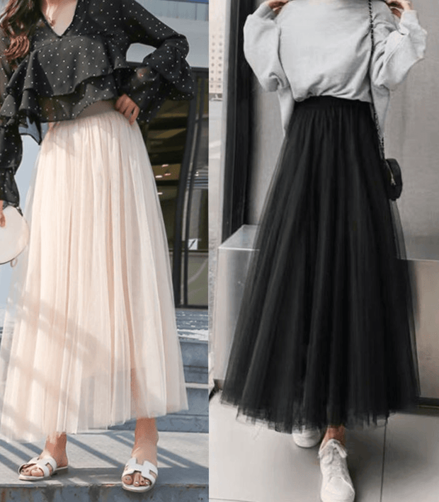Elegant Long High-Waisted Skirt – Flattering Fit Perfect for All Occasions-Cramta