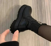 Bonafita Chunky Ankle Boots in Synthetic Leather - Urban Elegance and Unmatched Comfort-Cramta