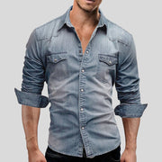 Cedric Denim Shirt - Classic Elegance and Durable Comfort-Cramta