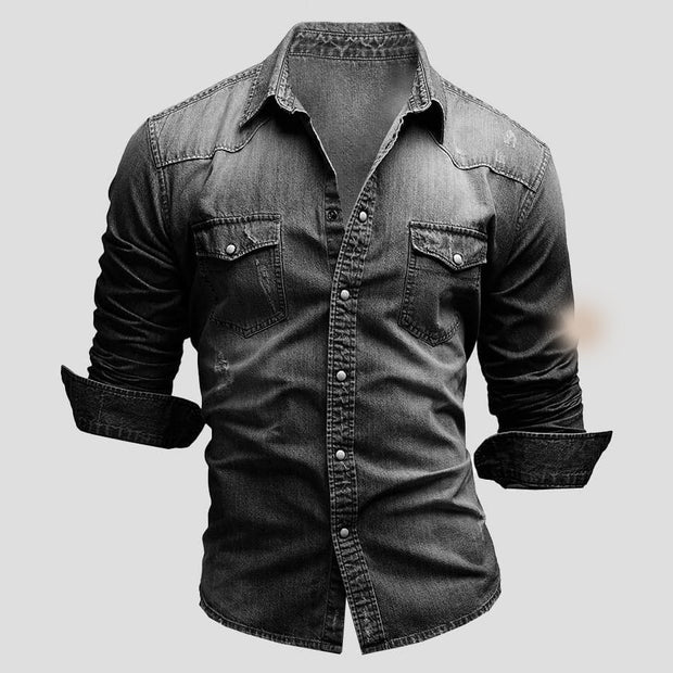 Cedric Denim Shirt - Classic Elegance and Durable Comfort-Cramta