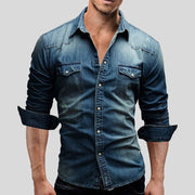 Cedric Denim Shirt - Classic Elegance and Durable Comfort-Cramta