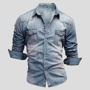 Cedric Denim Shirt - Classic Elegance and Durable Comfort-Cramta