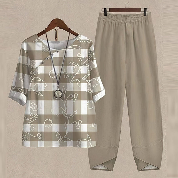 Katarina Ensemble Blouse and Pants – Sophisticated Elegance and Exceptional Comfort for Everyday-Cramta