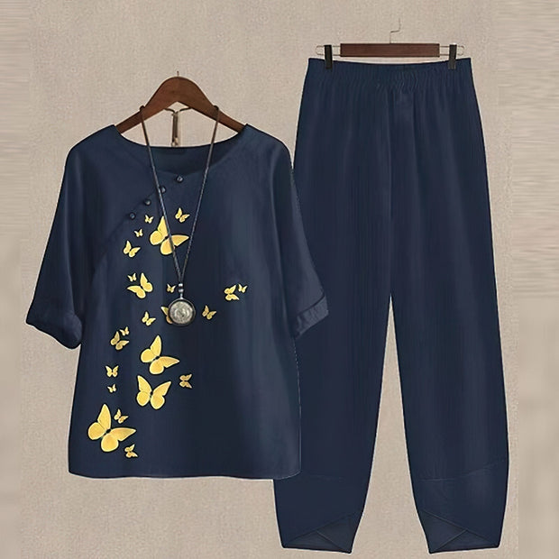 Katarina Ensemble Blouse and Pants – Sophisticated Elegance and Exceptional Comfort for Everyday-Cramta
