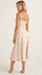 Kiana Midi Dress with Corset – Elegant Silhouette and Flowing Fit for All Occasions-Cramta