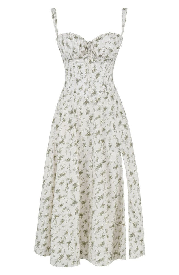 Kiana Midi Dress with Corset – Elegant Silhouette and Flowing Fit for All Occasions-Cramta