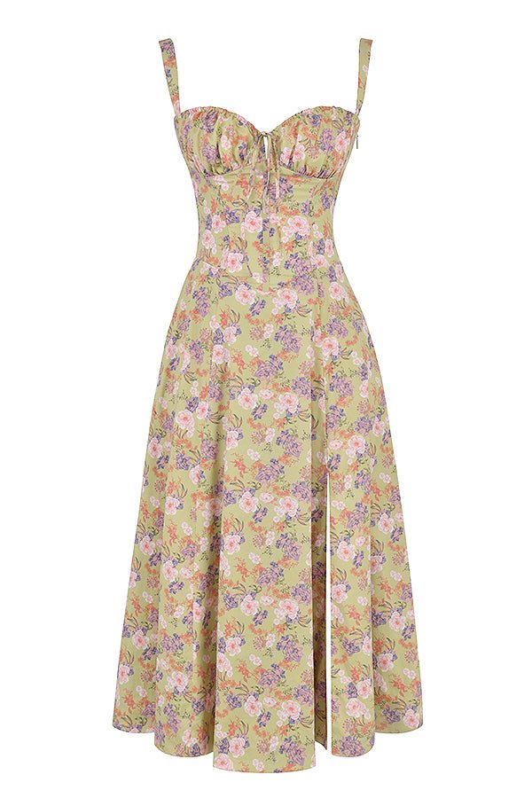 Kiana Midi Dress with Corset – Elegant Silhouette and Flowing Fit for All Occasions-Cramta