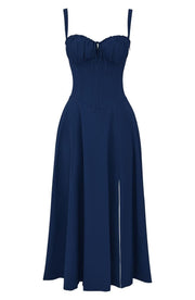 Kiana Midi Dress with Corset – Elegant Silhouette and Flowing Fit for All Occasions-Cramta
