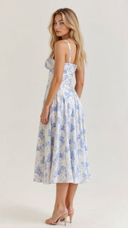 Kiana Midi Dress with Corset – Elegant Silhouette and Flowing Fit for All Occasions-Cramta