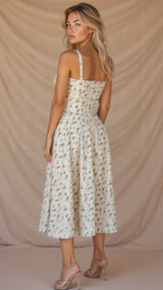 Kiana Midi Dress with Corset – Elegant Silhouette and Flowing Fit for All Occasions-Cramta