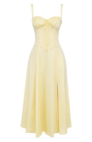 Kiana Midi Dress with Corset – Elegant Silhouette and Flowing Fit for All Occasions-Cramta