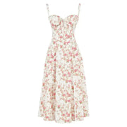 Kiana Midi Dress with Corset – Elegant Silhouette and Flowing Fit for All Occasions-Cramta