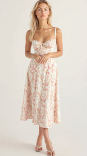 Kiana Midi Dress with Corset – Elegant Silhouette and Flowing Fit for All Occasions-Cramta