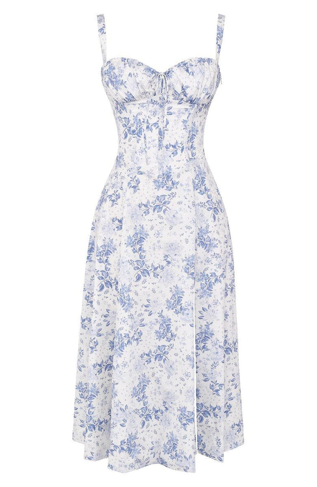 Kiana Midi Dress with Corset – Elegant Silhouette and Flowing Fit for All Occasions-Cramta