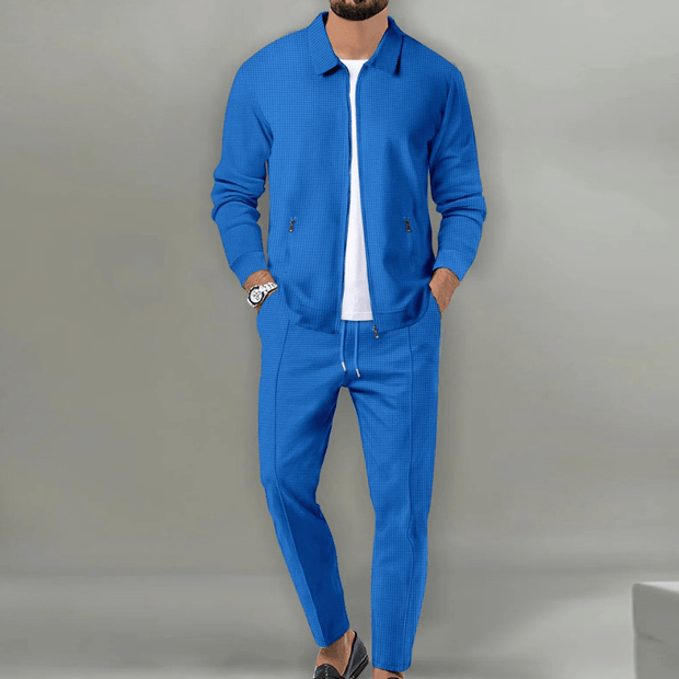 Martin Waffle Knit Ensemble - Exceptional Elegance and Comfort for All Occasions-Cramta