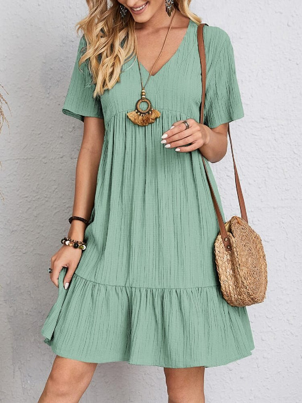 Phoebe Pleated Dress - Casual Elegance and Light Comfort for a Perfect Daily Look-Cramta