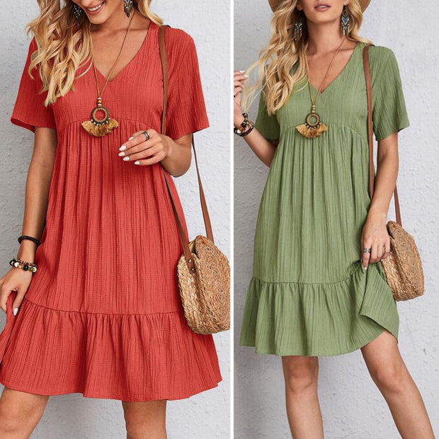 Phoebe Pleated Dress - Casual Elegance and Light Comfort for a Perfect Daily Look-Cramta